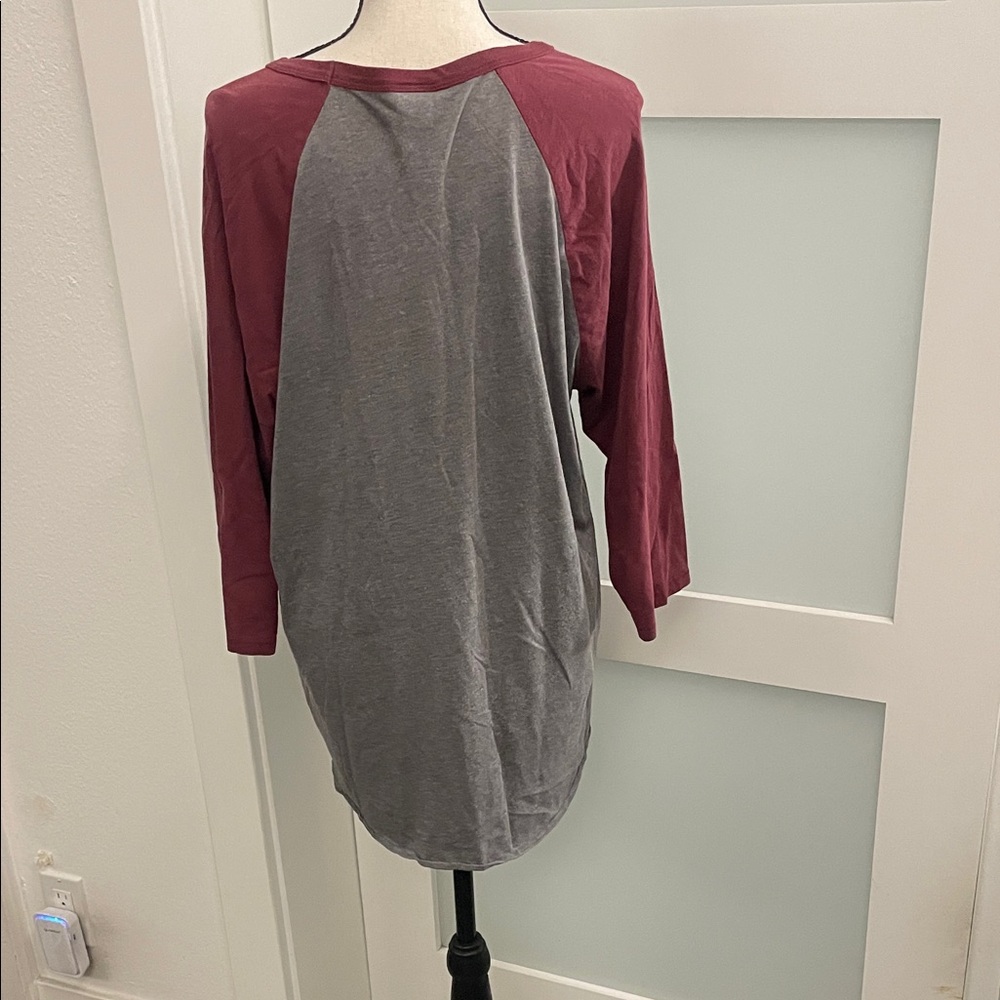 Obey Gray and Burgundy Raglan Shirt - Picture 3 of 3
